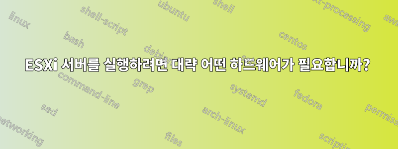 ESXi 서버를 실행하려면 대략 어떤 하드웨어가 필요합니까?