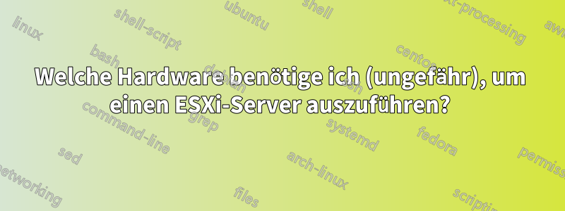 Welche Hardware benötige ich (ungefähr), um einen ESXi-Server auszuführen?