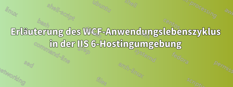 Erläuterung des WCF-Anwendungslebenszyklus in der IIS 6-Hostingumgebung