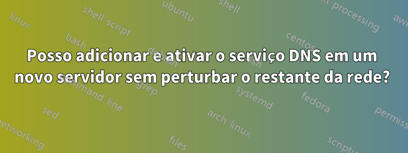 Posso adicionar e ativar o serviço DNS em um novo servidor sem perturbar o restante da rede?