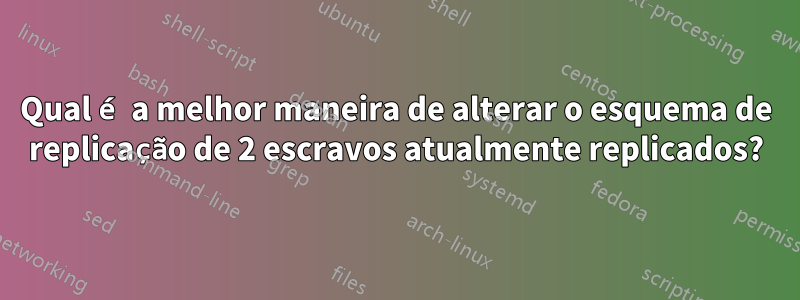 Qual é a melhor maneira de alterar o esquema de replicação de 2 escravos atualmente replicados?