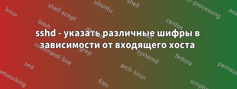 sshd - указать различные шифры в зависимости от входящего хоста