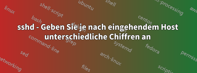 sshd - Geben Sie je nach eingehendem Host unterschiedliche Chiffren an