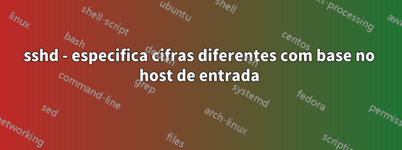 sshd - especifica cifras diferentes com base no host de entrada