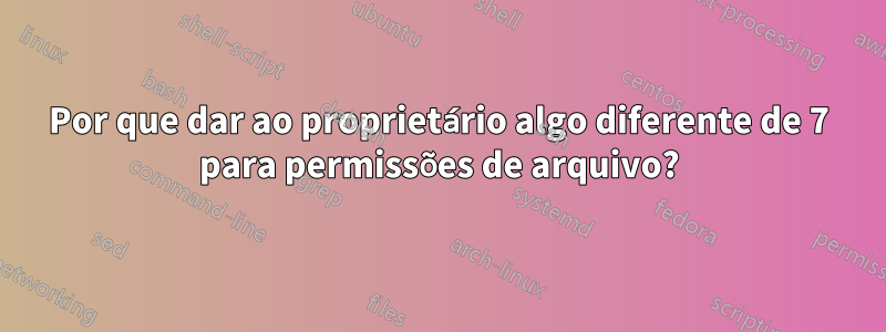 Por que dar ao proprietário algo diferente de 7 para permissões de arquivo?