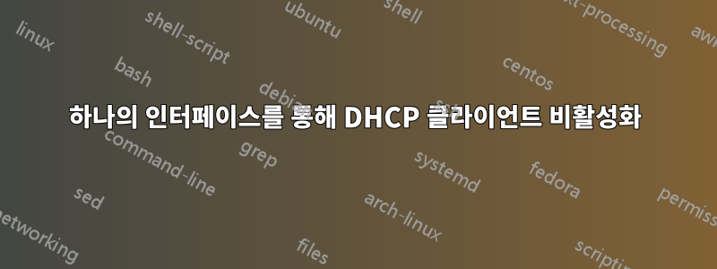 하나의 인터페이스를 통해 DHCP 클라이언트 비활성화