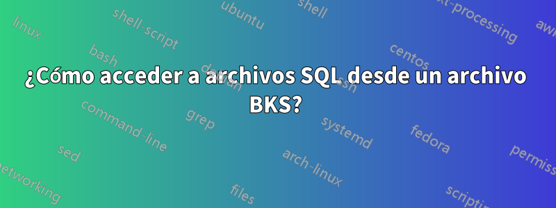 ¿Cómo acceder a archivos SQL desde un archivo BKS?