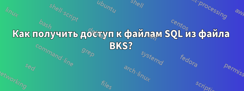 Как получить доступ к файлам SQL из файла BKS?