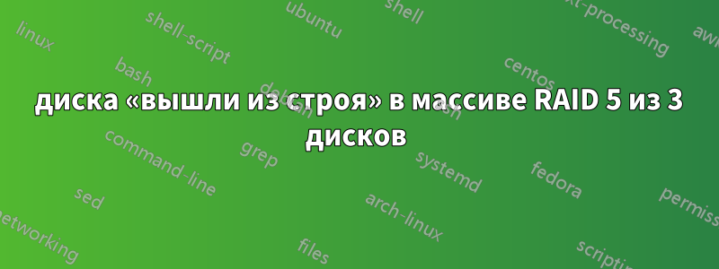 2 диска «вышли из строя» в массиве RAID 5 из 3 дисков