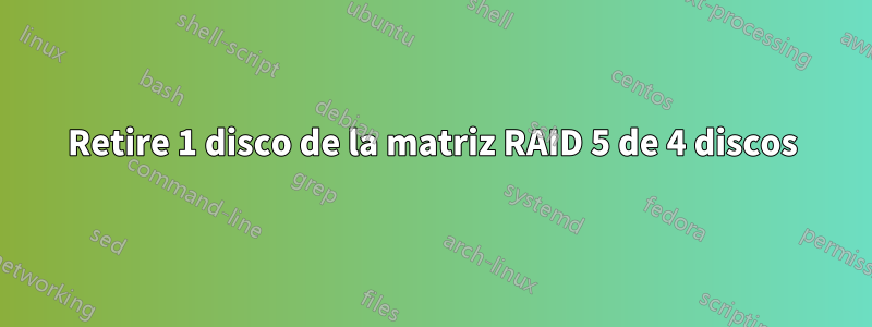 Retire 1 disco de la matriz RAID 5 de 4 discos