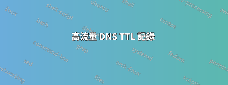 高流量 DNS TTL 記錄