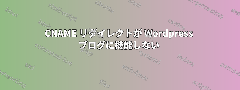 CNAME リダイレクトが Wordpress ブログに機能しない