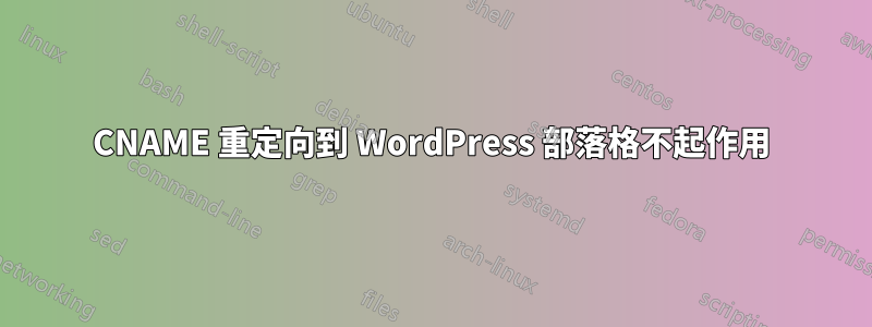 CNAME 重定向到 WordPress 部落格不起作用