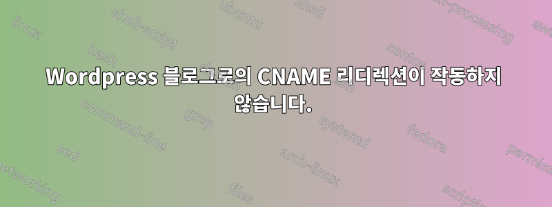 Wordpress 블로그로의 CNAME 리디렉션이 작동하지 않습니다.