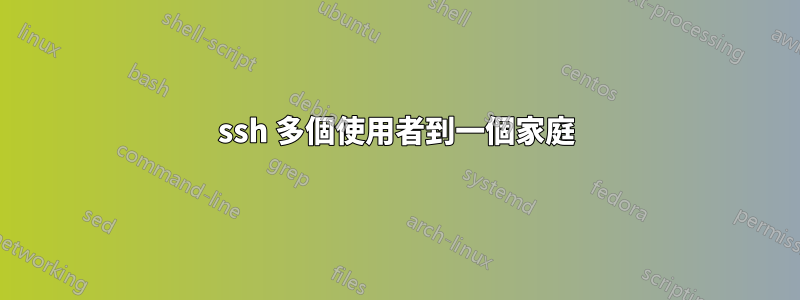 ssh 多個使用者到一個家庭