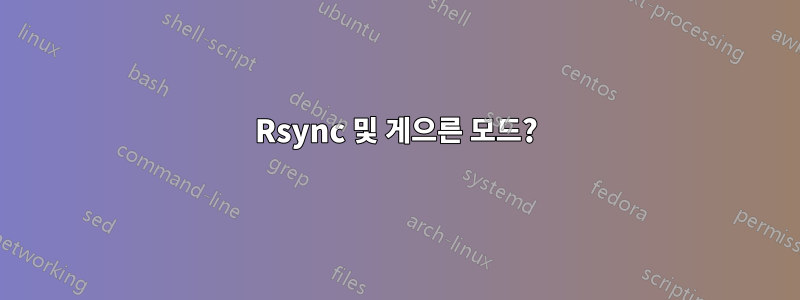 Rsync 및 게으른 모드?