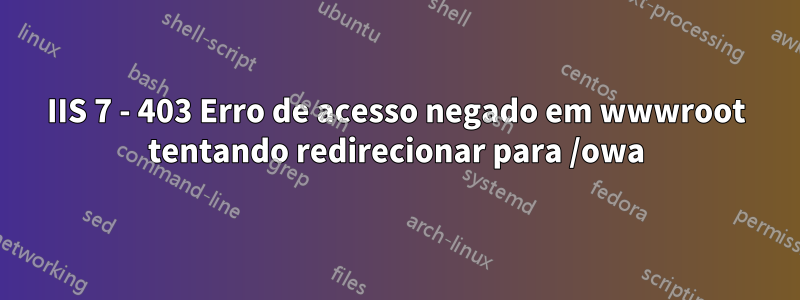 IIS 7 - 403 Erro de acesso negado em wwwroot tentando redirecionar para /owa