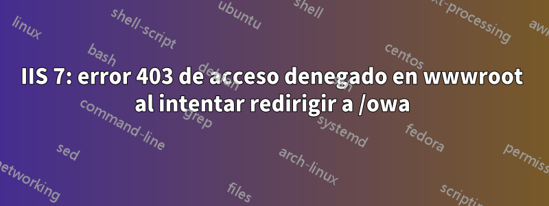 IIS 7: error 403 de acceso denegado en wwwroot al intentar redirigir a /owa