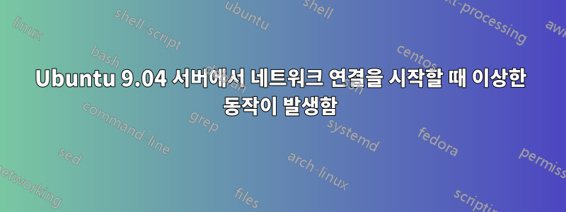 Ubuntu 9.04 서버에서 네트워크 연결을 시작할 때 이상한 동작이 발생함