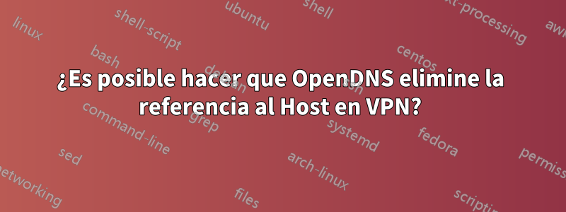 ¿Es posible hacer que OpenDNS elimine la referencia al Host en VPN?