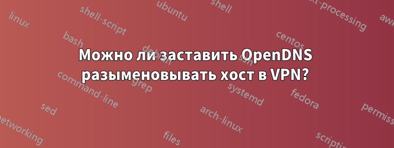 Можно ли заставить OpenDNS разыменовывать хост в VPN?