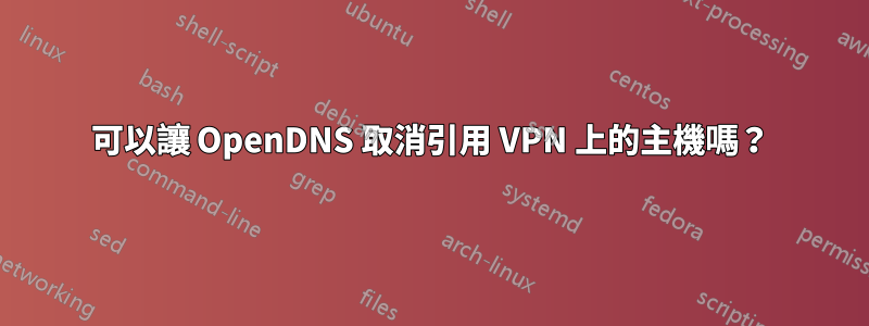 可以讓 OpenDNS 取消引用 VPN 上的主機嗎？