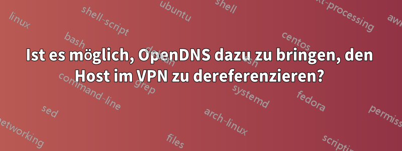 Ist es möglich, OpenDNS dazu zu bringen, den Host im VPN zu dereferenzieren?