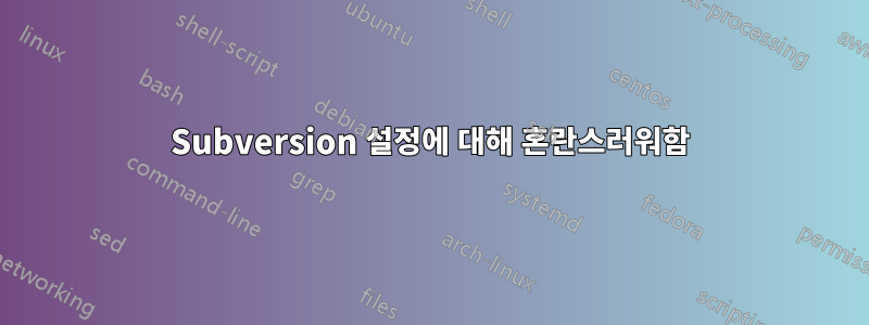 Subversion 설정에 대해 혼란스러워함