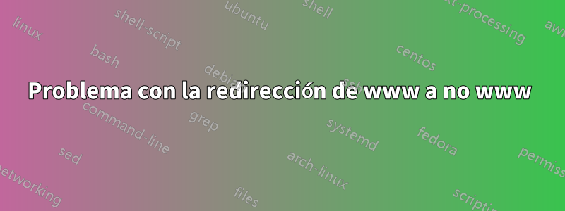 Problema con la redirección de www a no www