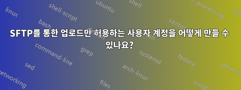 SFTP를 통한 업로드만 허용하는 사용자 계정을 어떻게 만들 수 있나요?