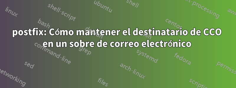 postfix: Cómo mantener el destinatario de CCO en un sobre de correo electrónico