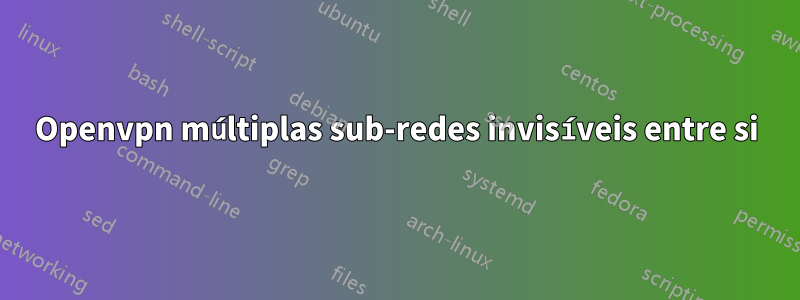 Openvpn múltiplas sub-redes invisíveis entre si