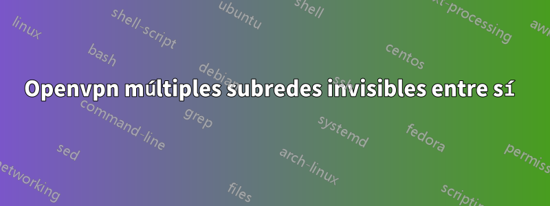 Openvpn múltiples subredes invisibles entre sí