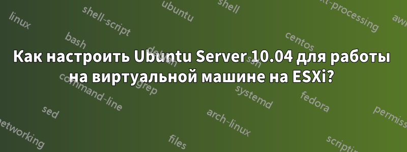 Как настроить Ubuntu Server 10.04 для работы на виртуальной машине на ESXi?