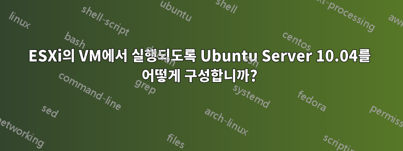 ESXi의 VM에서 실행되도록 Ubuntu Server 10.04를 어떻게 구성합니까?