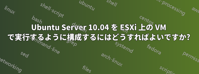 Ubuntu Server 10.04 を ESXi 上の VM で実行するように構成するにはどうすればよいですか?