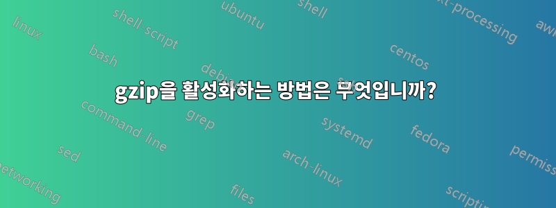 gzip을 활성화하는 방법은 무엇입니까?