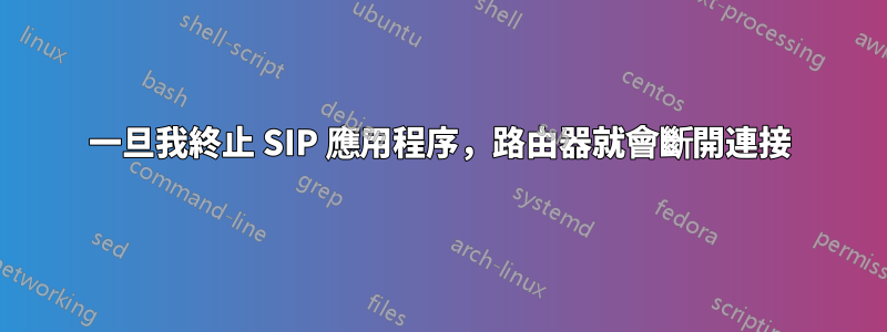 一旦我終止 SIP 應用程序，路由器就會斷開連接