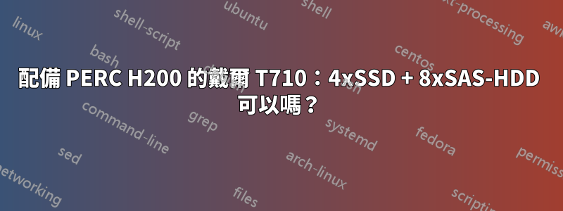 配備 PERC H200 的戴爾 T710：4xSSD + 8xSAS-HDD 可以嗎？