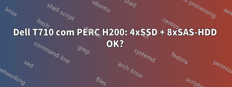 Dell T710 com PERC H200: 4xSSD + 8xSAS-HDD OK?