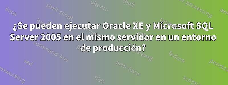 ¿Se pueden ejecutar Oracle XE y Microsoft SQL Server 2005 en el mismo servidor en un entorno de producción?