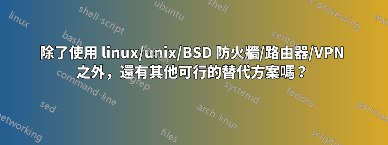 除了使用 linux/unix/BSD 防火牆/路由器/VPN 之外，還有其他可行的替代方案嗎？