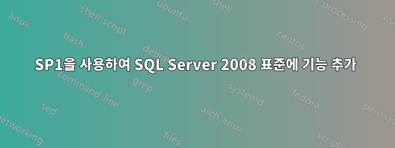 SP1을 사용하여 SQL Server 2008 표준에 기능 추가