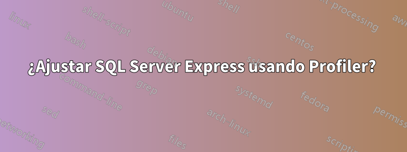 ¿Ajustar SQL Server Express usando Profiler?