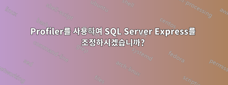 Profiler를 사용하여 SQL Server Express를 조정하시겠습니까?