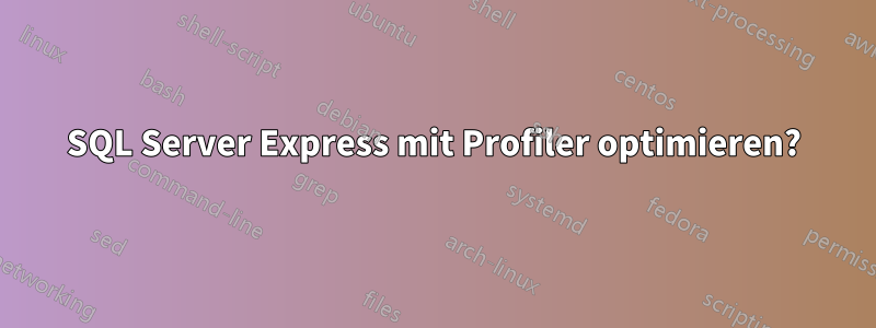 SQL Server Express mit Profiler optimieren?