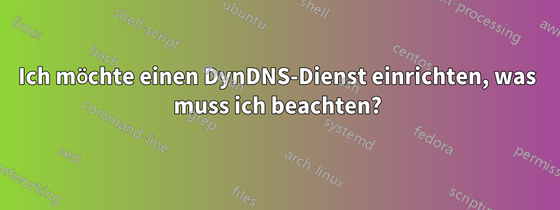 Ich möchte einen DynDNS-Dienst einrichten, was muss ich beachten?