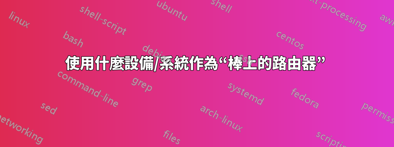 使用什麼設備/系統作為“棒上的路由器”