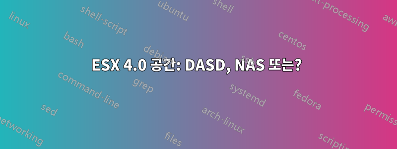 ESX 4.0 공간: DASD, NAS 또는?