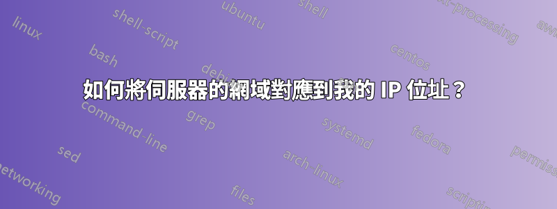 如何將伺服器的網域對應到我的 IP 位址？